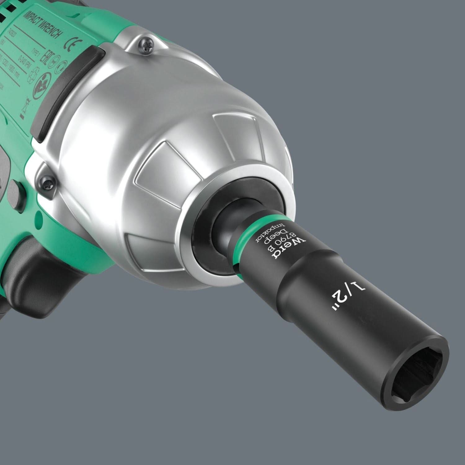 Wera 9661 Magnetic Rail B Impaktor Deep Imperial 1 Socket Set, 3/8-in. Drive, 9-Pieces