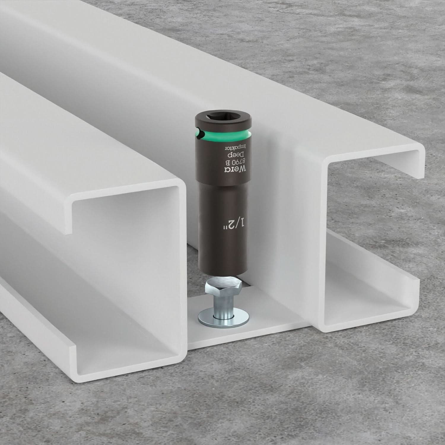 Wera 9661 Magnetic Rail B Impaktor Deep Imperial 1 Socket Set, 3/8-in. Drive, 9-Pieces