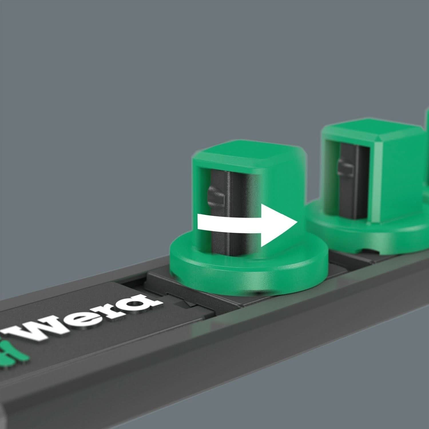 Wera 9661 Magnetic Rail B Impaktor Deep Imperial 1 Socket Set, 3/8-in. Drive, 9-Pieces