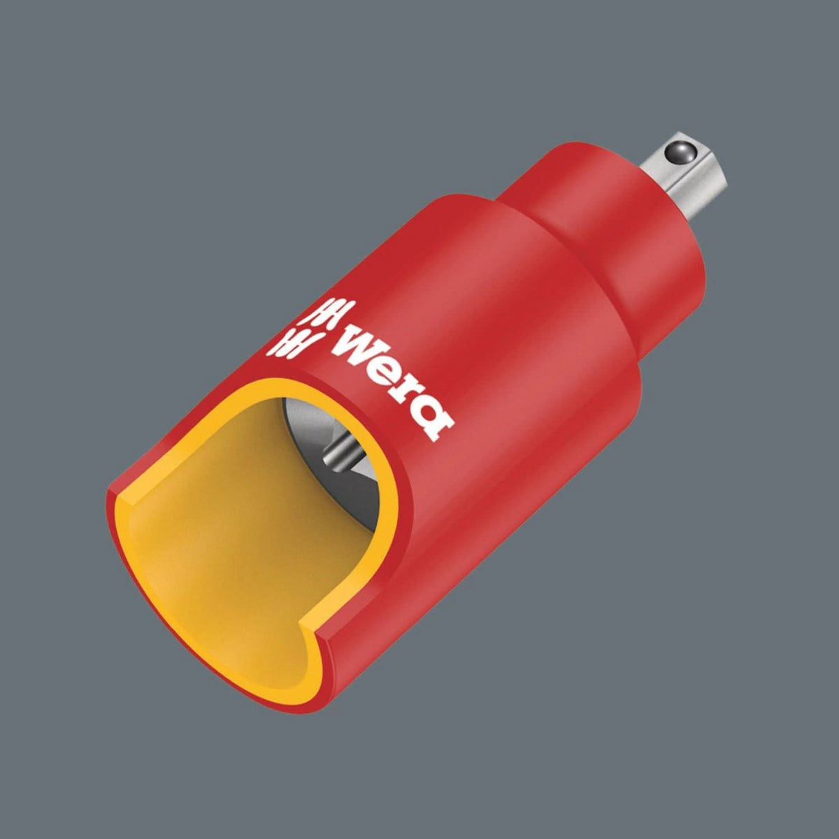 Wera 8740 A VDE Hf Zyklop Bit Socket, Insulated, With 1/4-in. Drive, With Holding Function For Hexagonal Socket Screws, 3x45-mm.