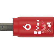 Wera 8740 A VDE Hf Zyklop Bit Socket, Insulated, With 1/4-in. Drive, With Holding Function For Hexagonal Socket Screws, 6x45-mm.