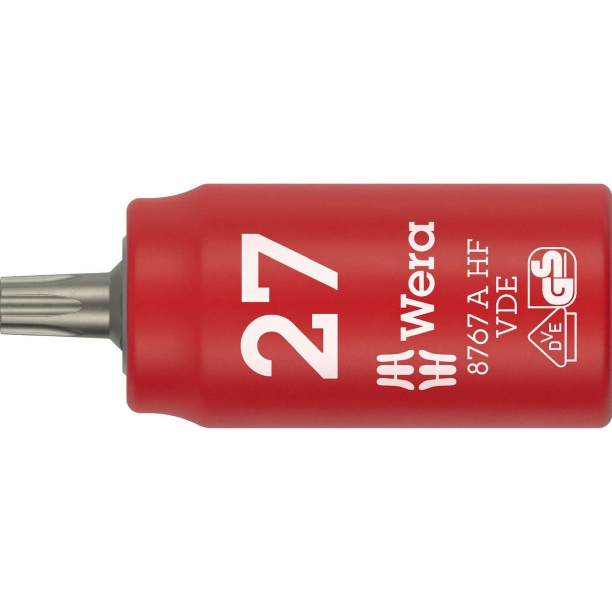 Wera 8767 A VDE Hf Torx Zyklop Bit Socket, Insulated, With 1/4-in. Drive, With Holding Function, Torx 27x36-mm.