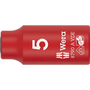 Wera 8790 A VDE Zyklop Socket, Insulated, With 1/4-in. Drive, 5x41-mm.