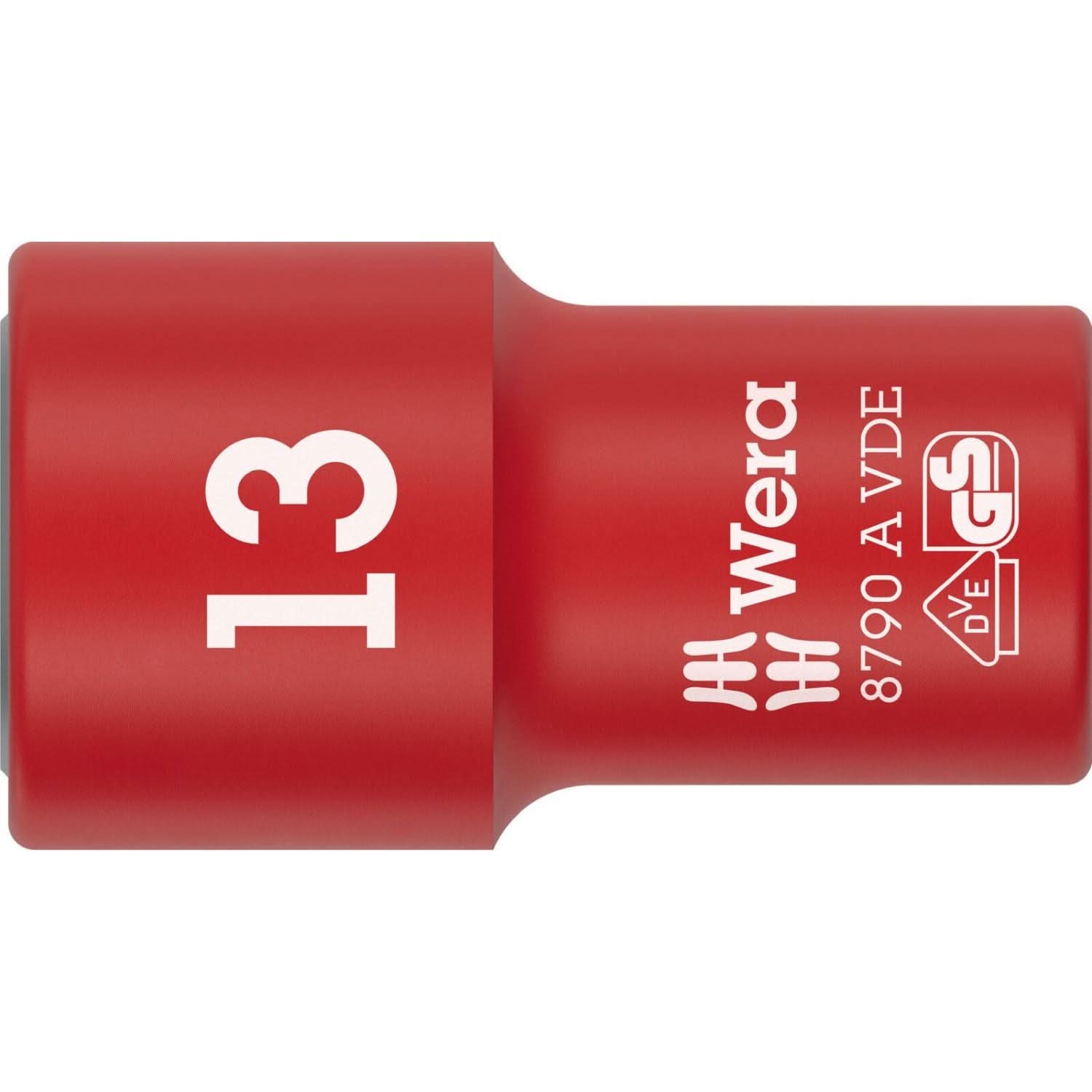 Wera 8790 A VDE Zyklop Socket, Insulated, With 1/4-in. Drive, 13x41-mm.