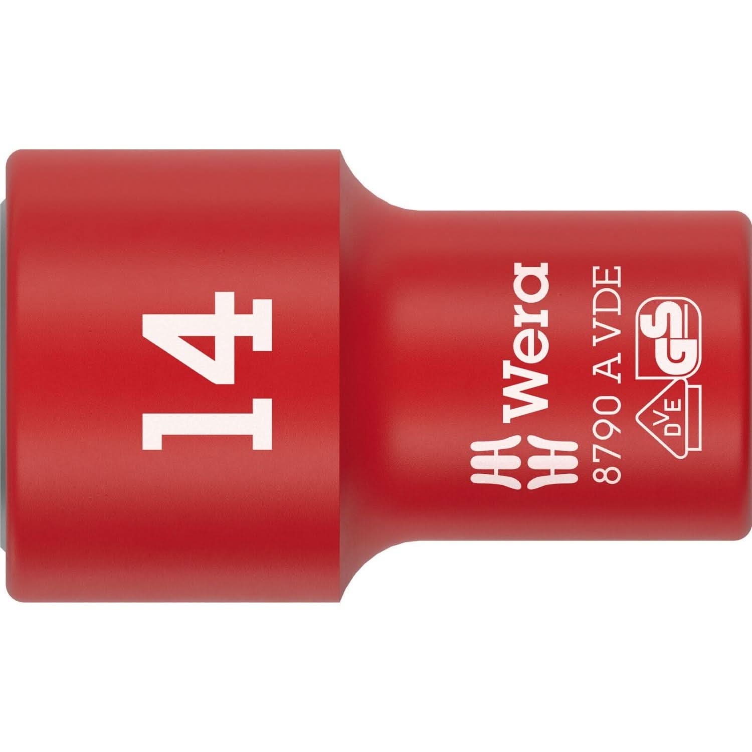 Wera 8790 A VDE Zyklop Socket, Insulated, With 1/4-in. Drive, 14x41-mm.