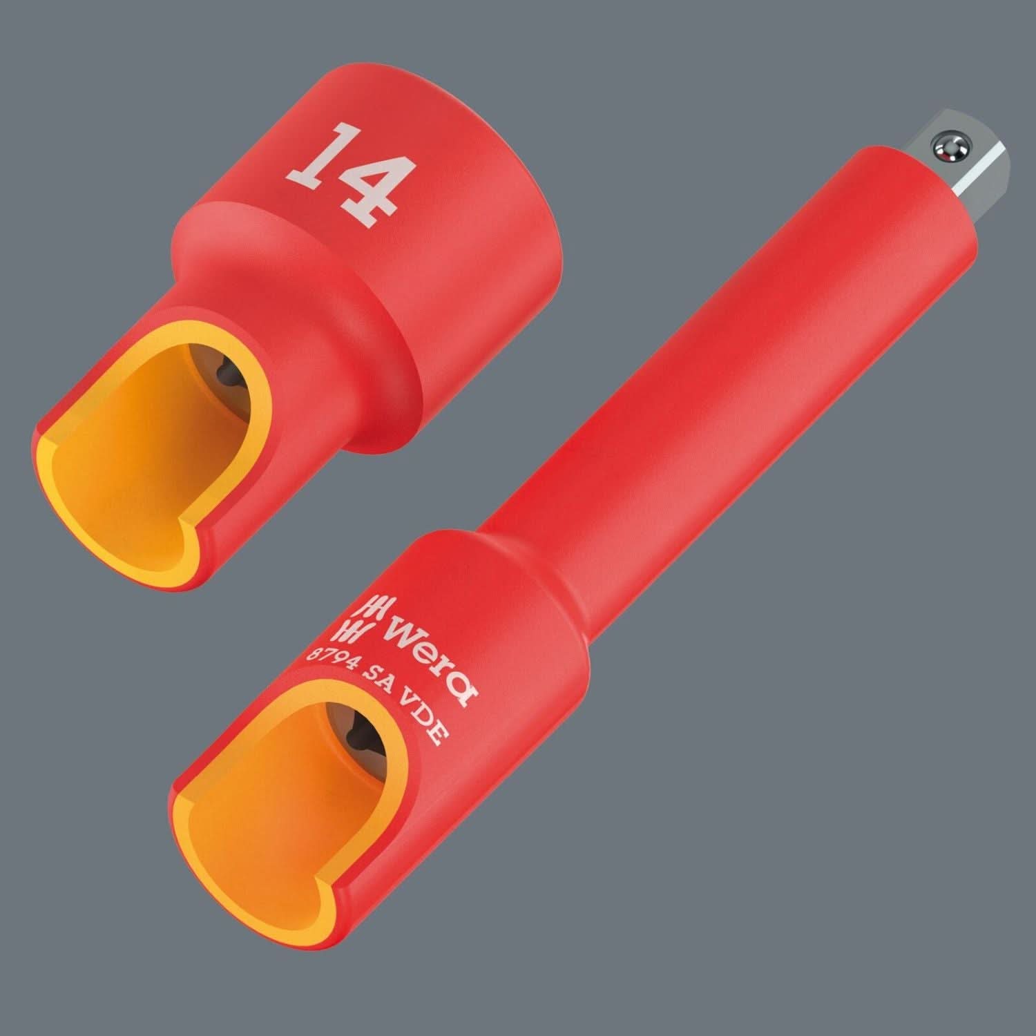 Wera 8790 A VDE Zyklop Socket, Insulated, With 1/4-in. Drive, 14x41-mm.