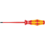 Wera 160 Is VDE Insulated Screwdriver With Reduced Blade Diameter For Slotted Screws, 0.6x3.5x100-mm.