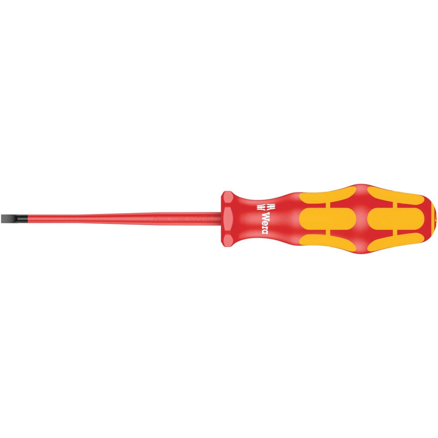 Wera 160 Is VDE Insulated Screwdriver With Reduced Blade Diameter For Slotted Screws, 0.8x4x100-mm.