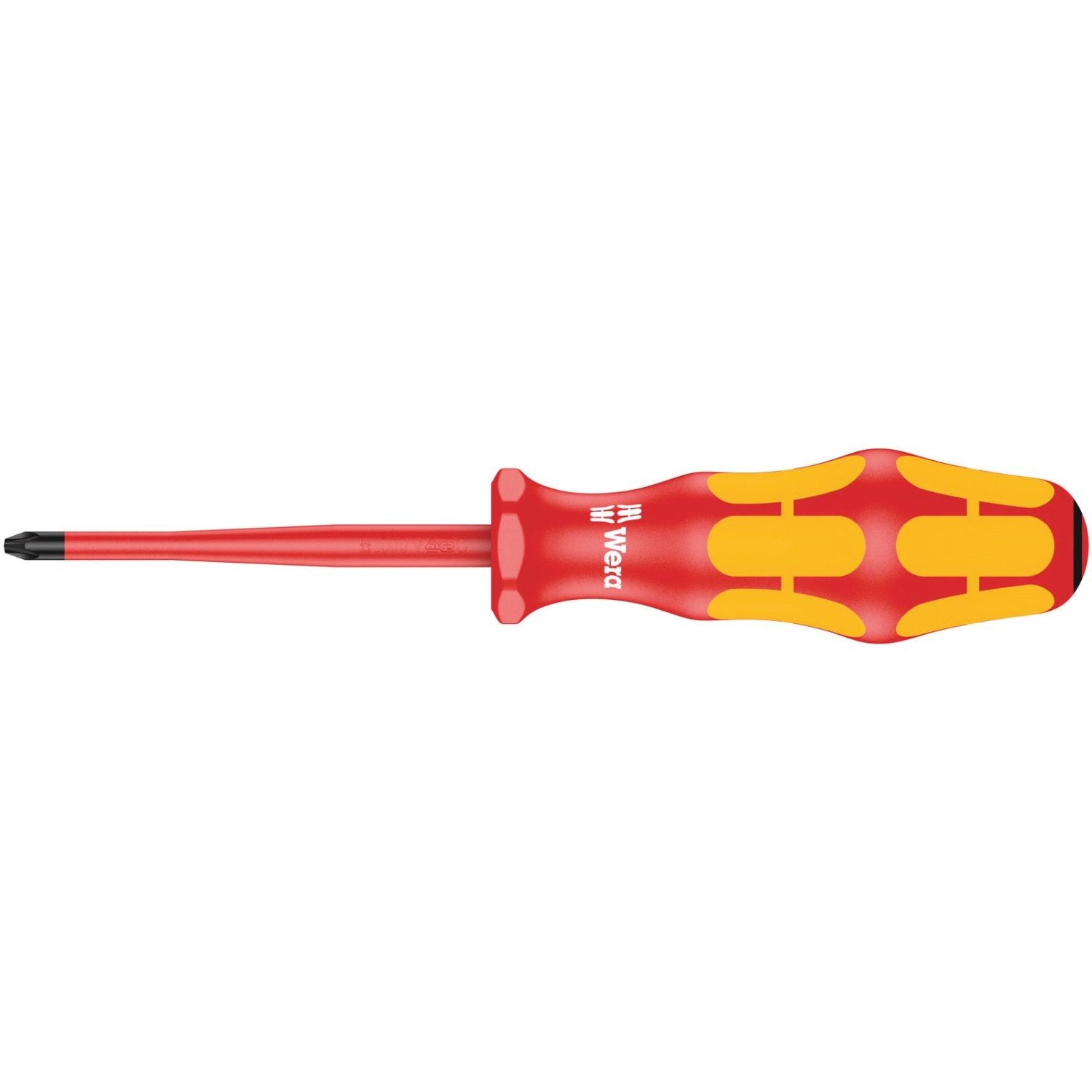 Wera 165 Is Pz VDE Insulated Screwdriver With Reduced Blade Diameter For Pozidriv Screws, Pz 1x80-mm.
