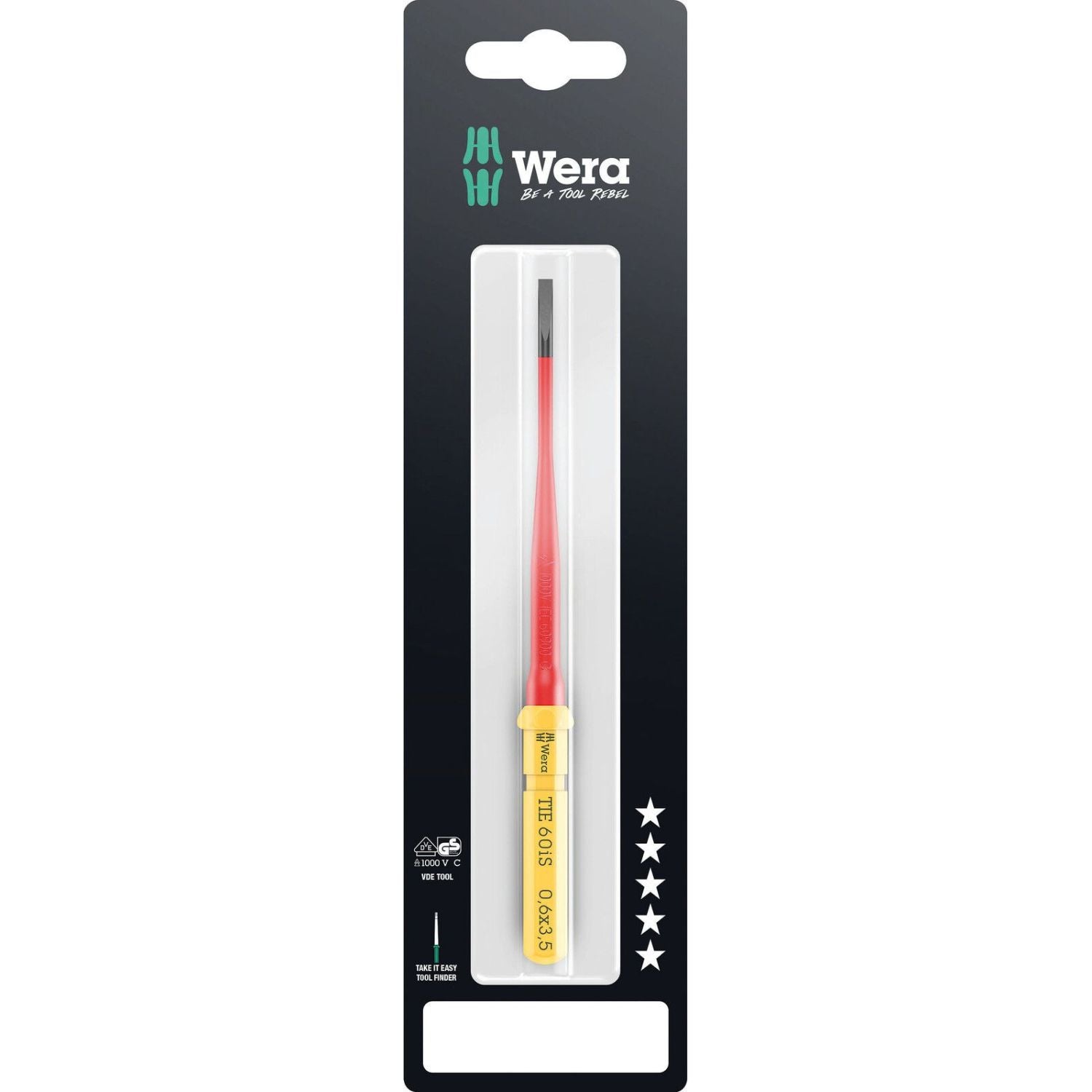Wera Kraftform Kompakt VDE 60 Is Take It Easy SB, 0.6x3.5x157-mm.