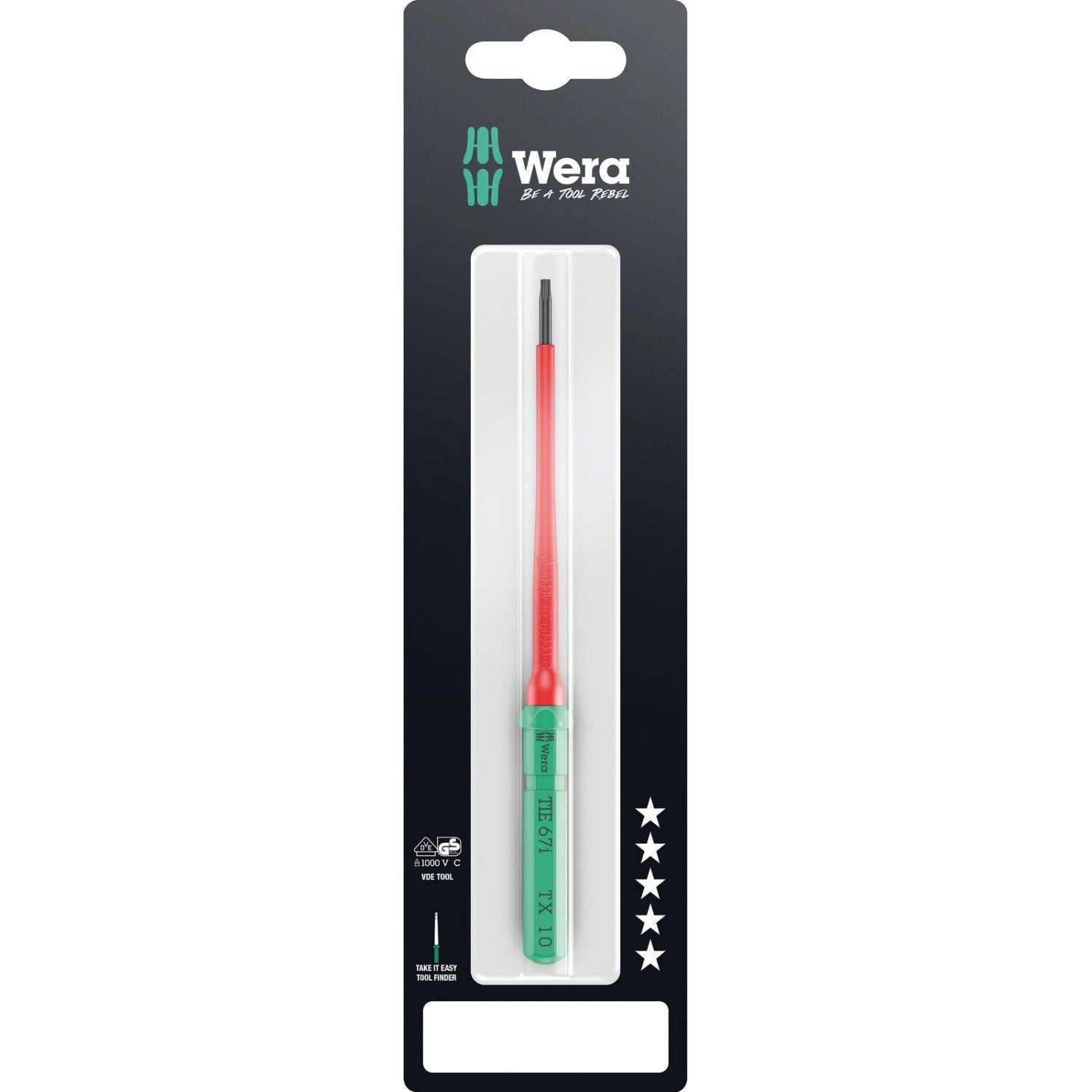 Wera Kraftform Kompakt VDE 67 I Torx Take It Easy SB, Torx 10x157-mm.