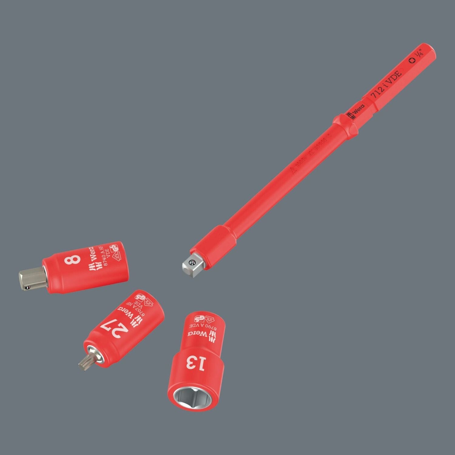 Wera Kraftform Kompakt A VDE 712 I Adapter Blade, Insulated, For 1/4-in. Sockets, 1/4-in.x154-mm.