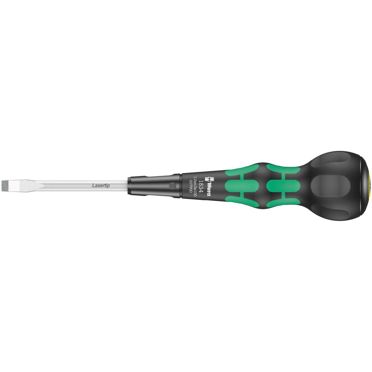 Wera 1834 Kraftform Ball-Grip Slotted Screwdriver - Workshop Blade, 1x6x150-mm.
