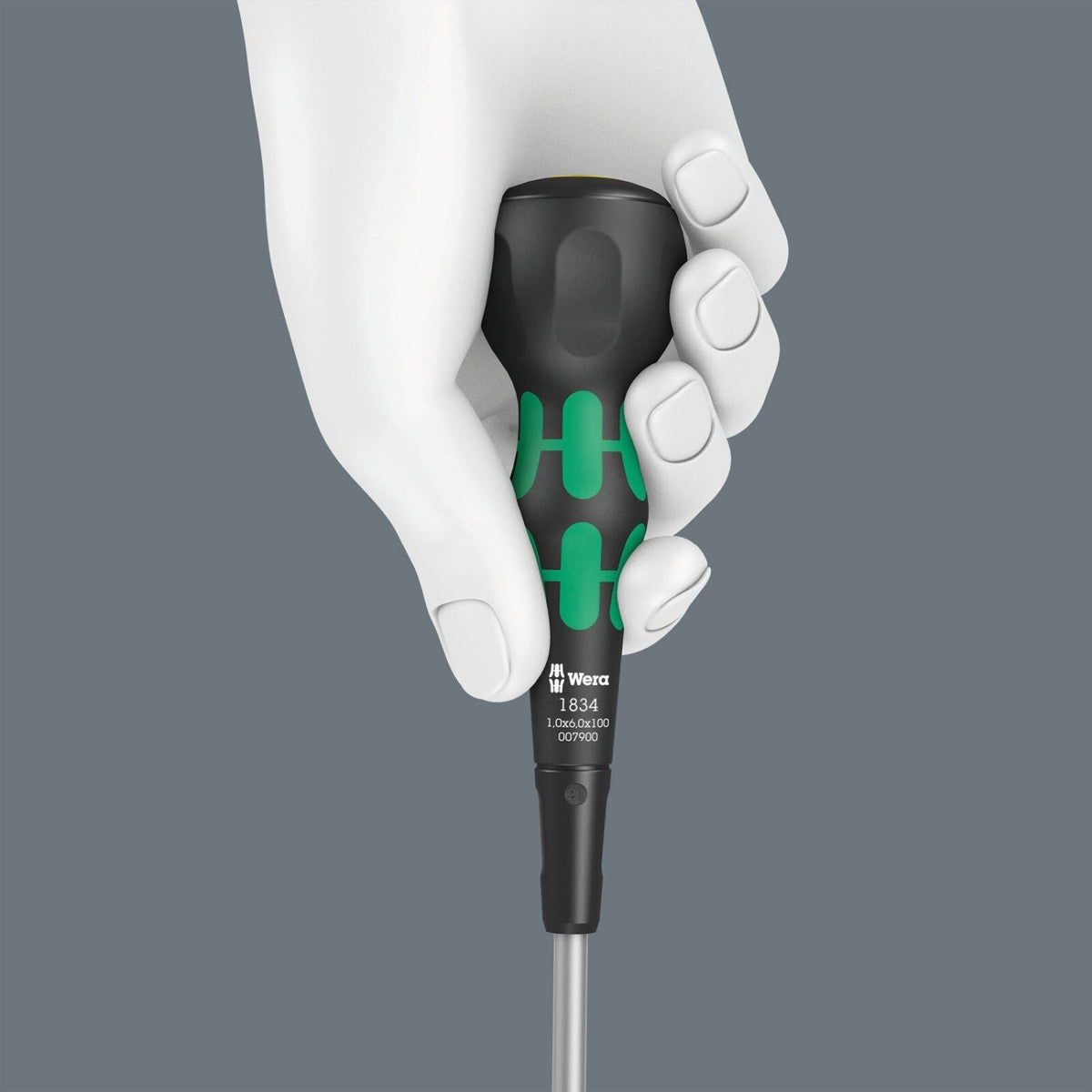 Wera 1834 Kraftform Ball-Grip Slotted Screwdriver - Workshop Blade, 1x6x150-mm.