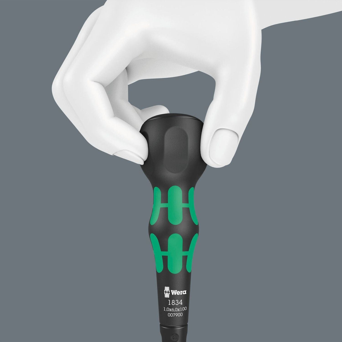 Wera 1834 Kraftform Ball-Grip Slotted Screwdriver - Workshop Blade, 1x6x150-mm.