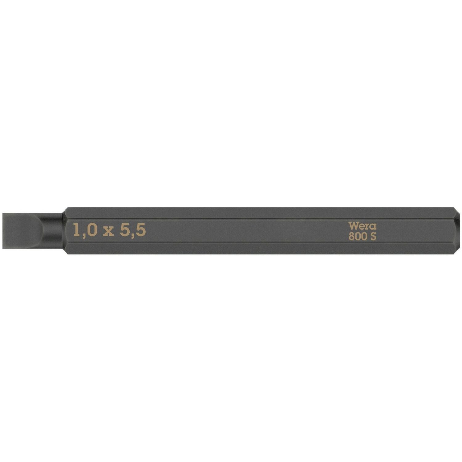 Wera 800 S Slotted Bit For Impact Screwdrivers, 0.8x4x70-mm.