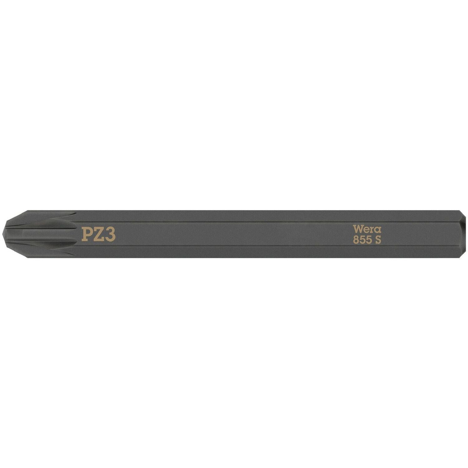 Wera 855 S Pozidriv Bit For Impact Screwdrivers, Pz 3x70-mm.