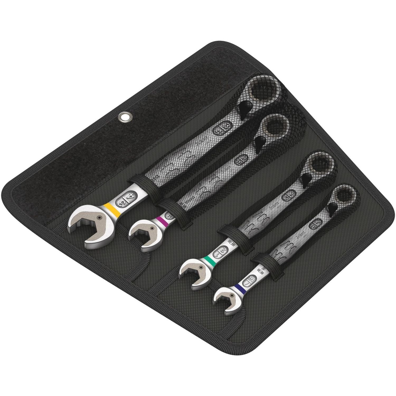 Wera 6001 Joker Switch 4 Imperial Set 1 Ratcheting Combination Wrenches Set, Imperial, 4-Pieces