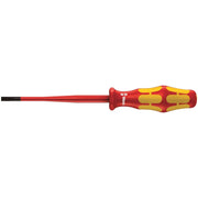 Wera 160 Iss VDE Insulated Screwdriver With Reduced Blade And Handle Diameter For Slotted Screws, 0.8x4x100-mm.