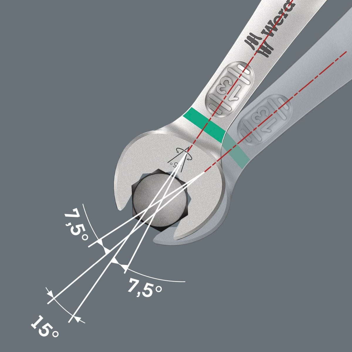 Wera 6003 Joker Combination Wrench, Imperial, 11/16-in.x210-mm.