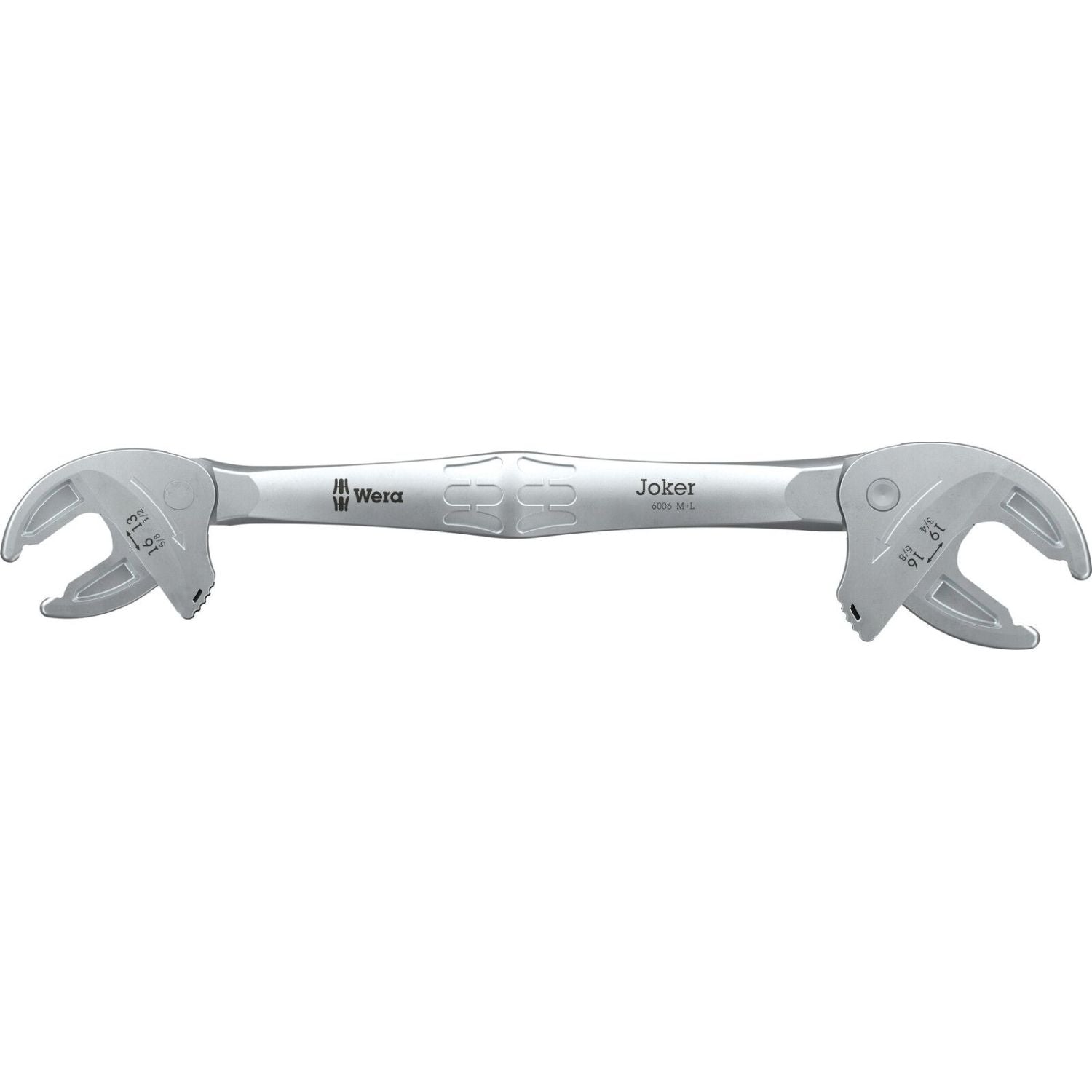 Wera 6006 Joker M/L Self-Setting Double Spanner, 13; 14; 15; 16x1/2; 17/32; 9/16; 19/32; 5/8-in.x16; 17; 18; 19x5/8; 11/16; 3/4-in.x239.4-mm.