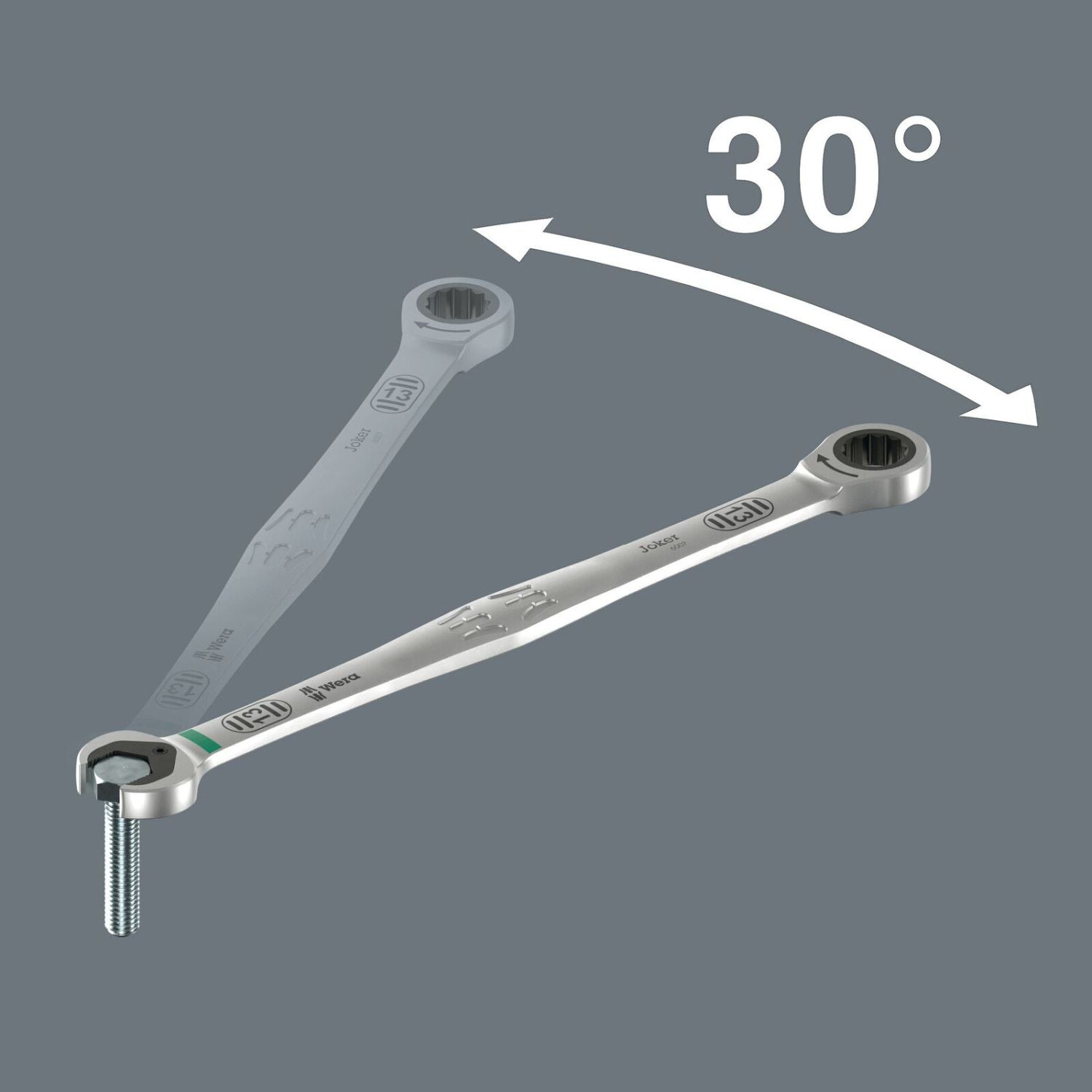 Wera 6007 Joker SB Ring Ratchet Spanner, Long Design, 19x334-mm.