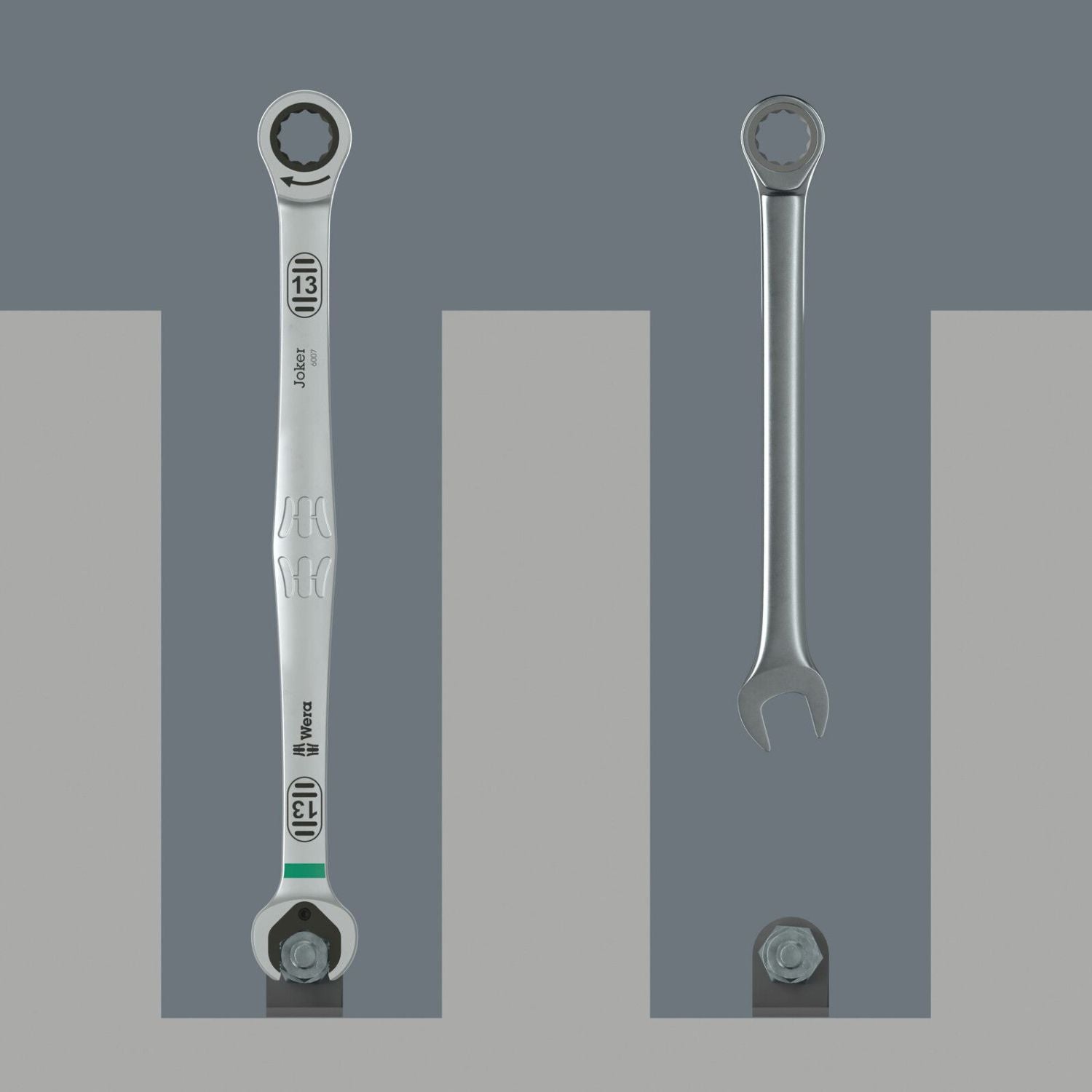 Wera 6007 Joker 5 Set 1 Ring Ratchet Spanner Set, 5-Pieces