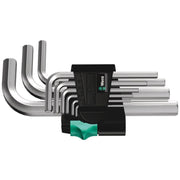 Wera 950/9 Hex-Plus 5 L-Key Set, Metric, Chrome-Plated, 9-Pieces