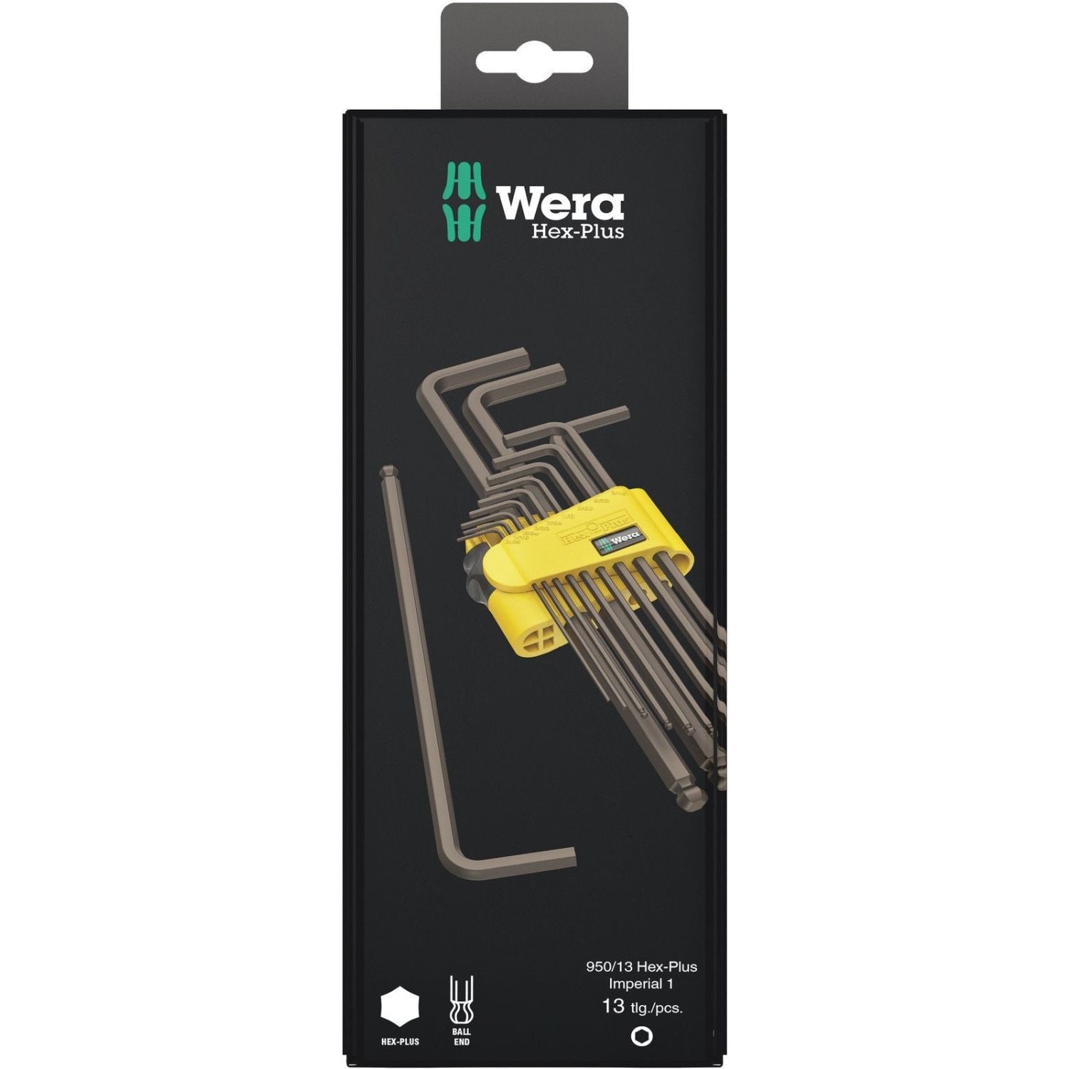 Wera 950/13 Hex-Plus Imperial 1 SB L-Key Set, Imperial, Blacklaser, 13 ...