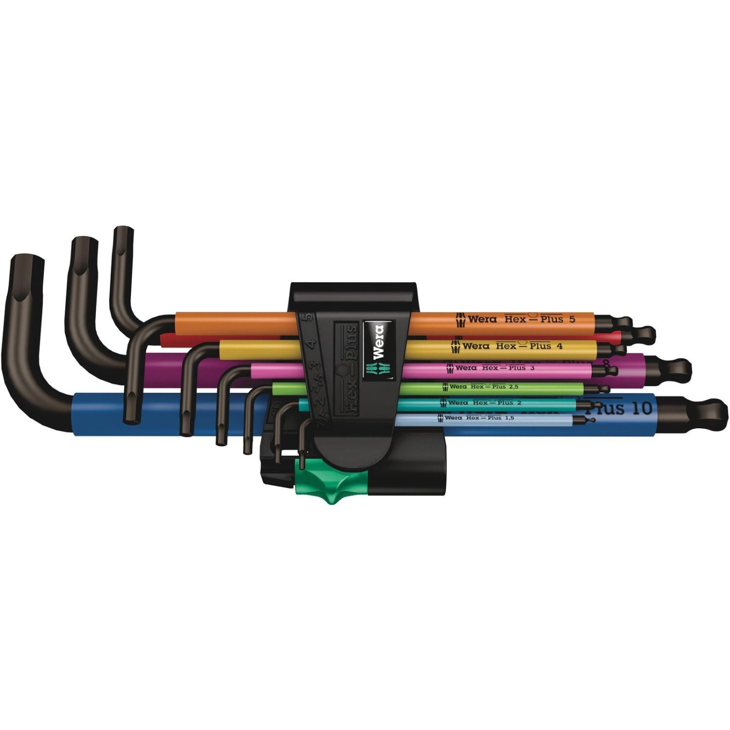 Wera 950/9 Hex-Plus Multicolour 1 L-Key Set, Metric, Blacklaser, 9-Pieces