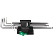 Wera 950/7 Hex-Plus Magnet 1 Magnetic L-Key Set, Metric, Chrome-Plated, 7-Pieces