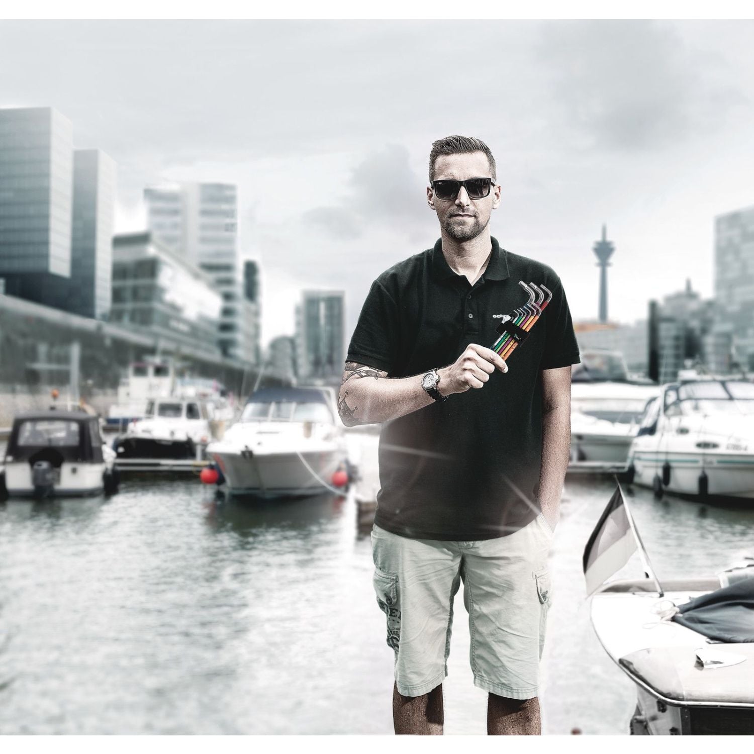 Wera 3950/9 Hex-Plus Stainless 1 L-Key Set, Metric, Stainless, 9-Pieces