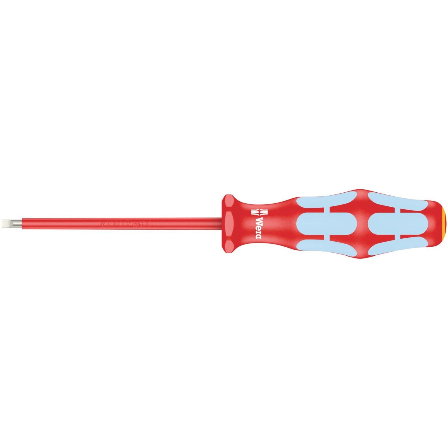 Wera 3160 I VDE Insulated Screwdriver For Slotted Screws, Stainless, 0.5x3x80-mm.