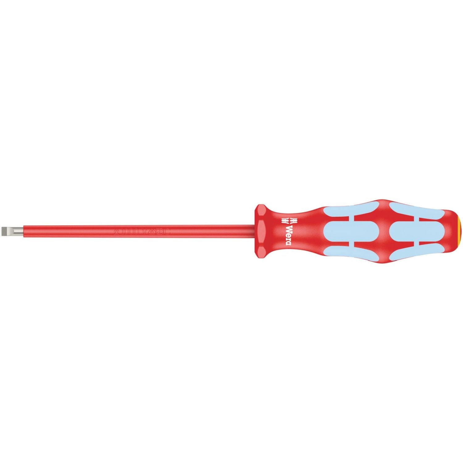 Wera 3160 I VDE Insulated Screwdriver For Slotted Screws, Stainless, 0.5x3x80-mm.