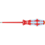 Wera 3160 I VDE Insulated Screwdriver For Slotted Screws, Stainless, 0.8x4x100-mm.
