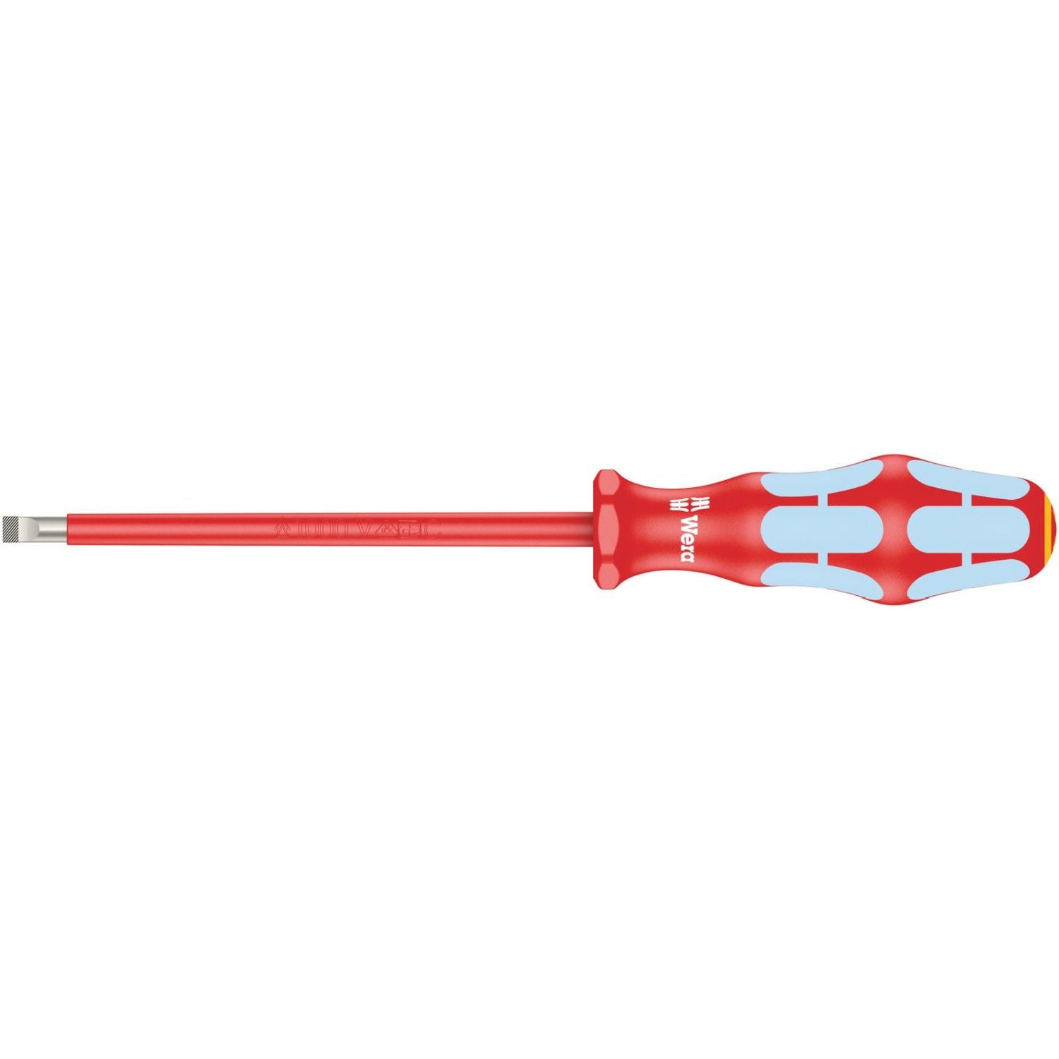 Wera 3160 I VDE Insulated Screwdriver For Slotted Screws, Stainless, 1x5.5x125-mm.