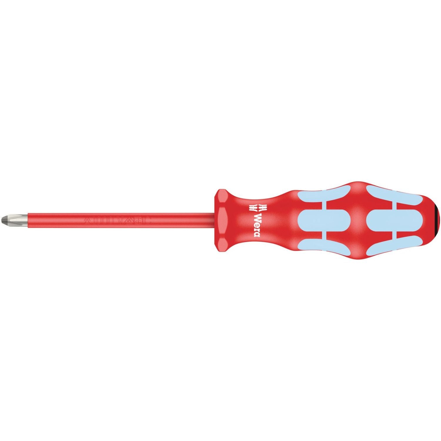 Wera 3165 I Pz VDE Insulated Screwdriver For Pozidriv Screws, Stainless, Pz 2x100-mm.