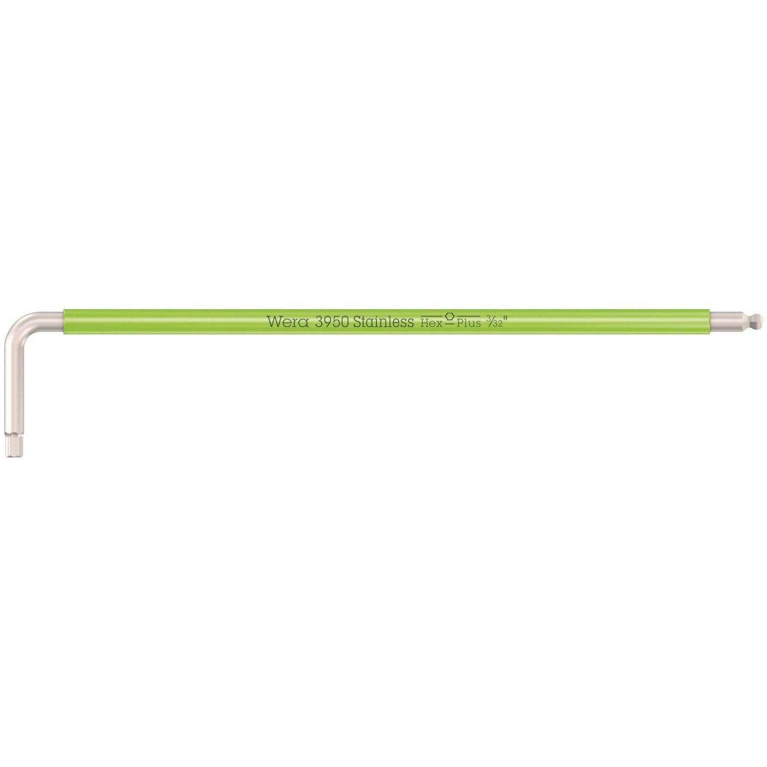 Wera 3950 Spkl Multicolour Imperial L-Keys, Imperial, Stainless, 3/32-in.x112-mm.