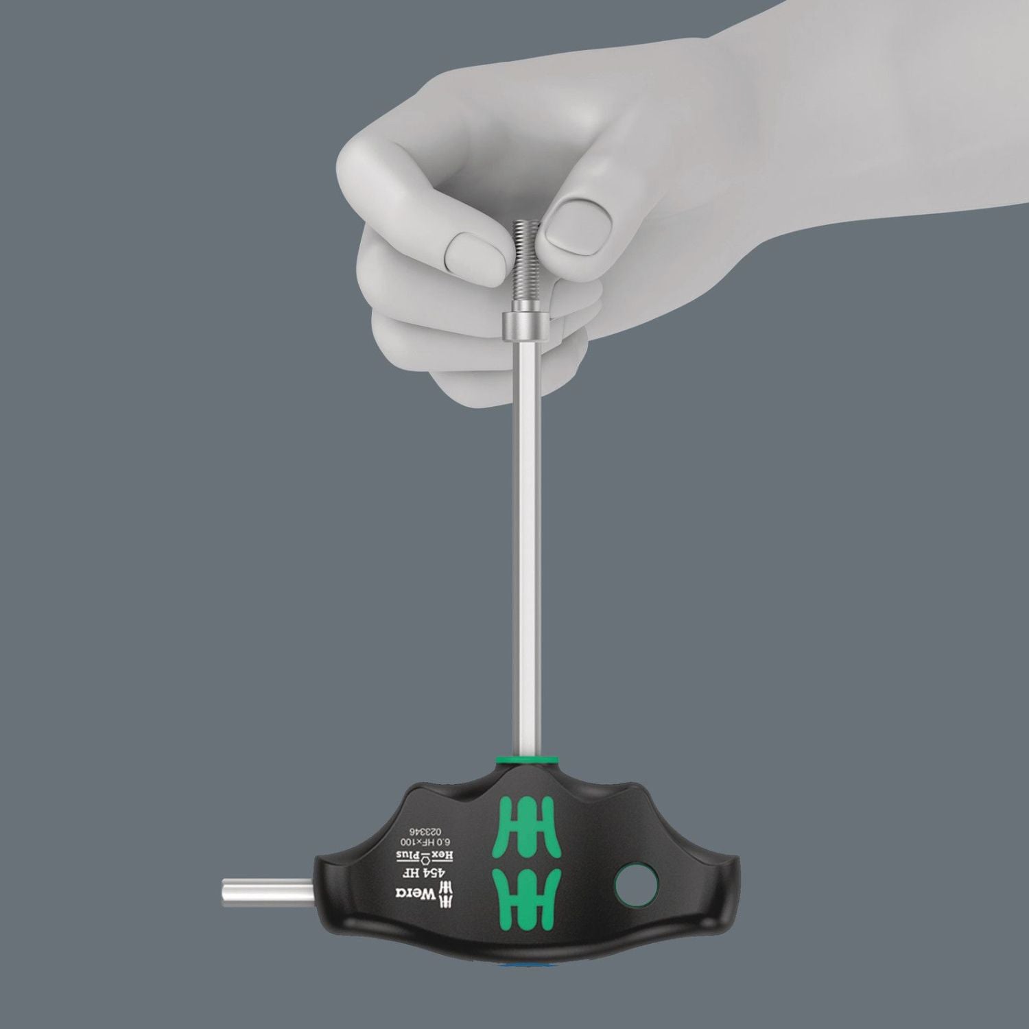 Wera 454 Hf T-Handle Hexagon Screwdriver Hex-Plus With Holding Function, 4x150-mm.