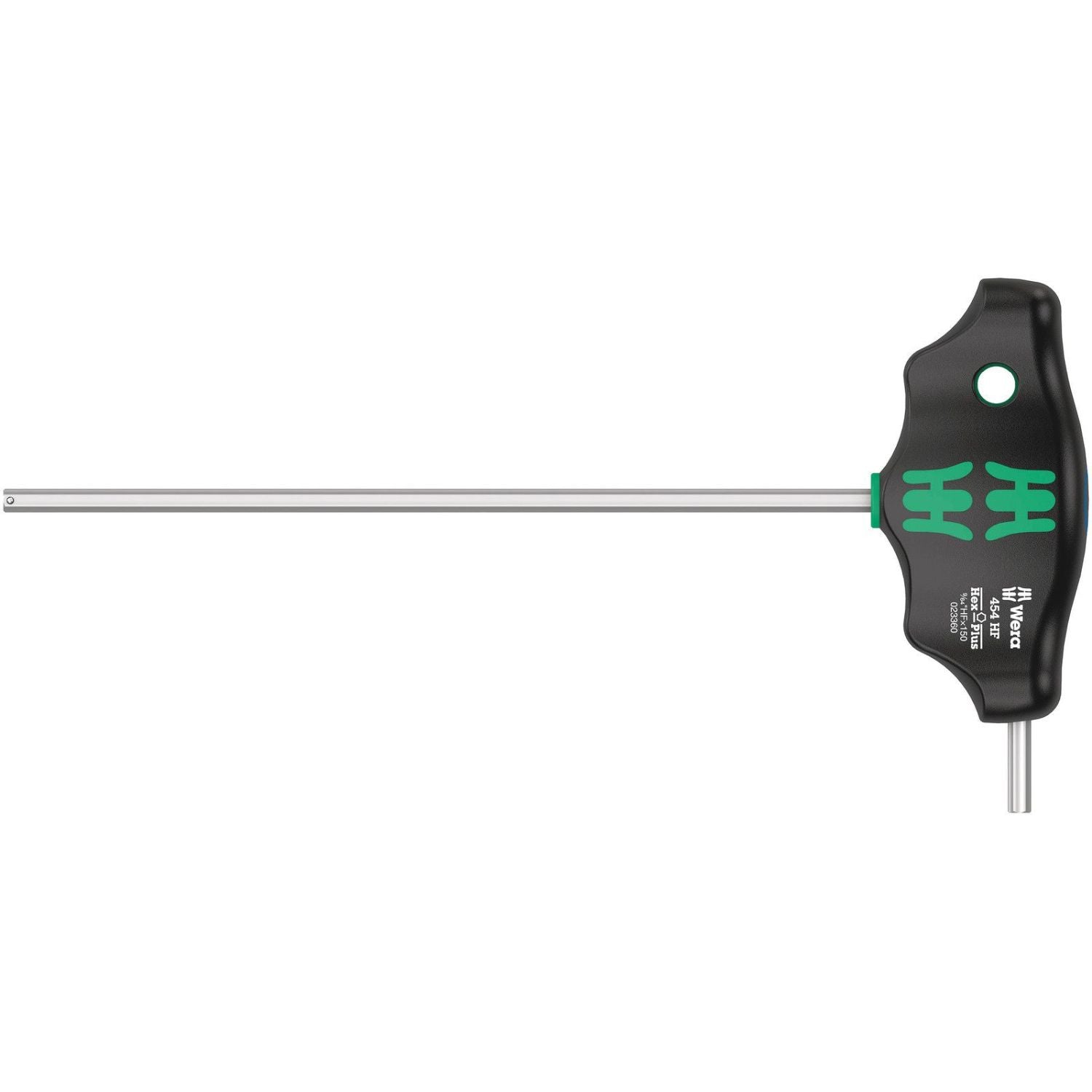 Wera 454 Hf T-Handle Hexagon Screwdriver Hex-Plus With Holding Function, Imperial, 5/16-in.x150-mm.
