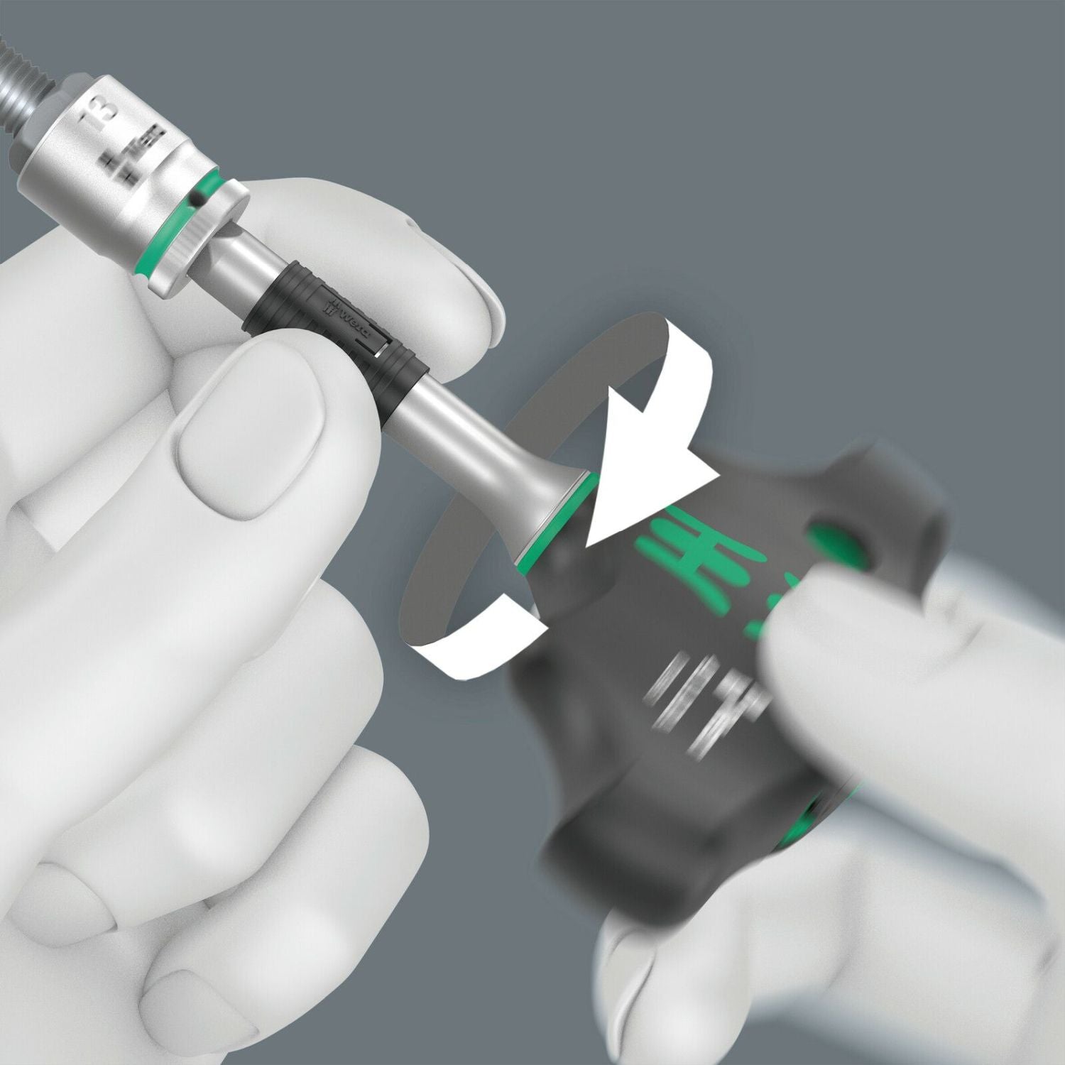 Wera 411 A Ra T-Handle Adapter Screwdriver With Ratchet Function, 1/4-in., 1/4-in.x45-mm.