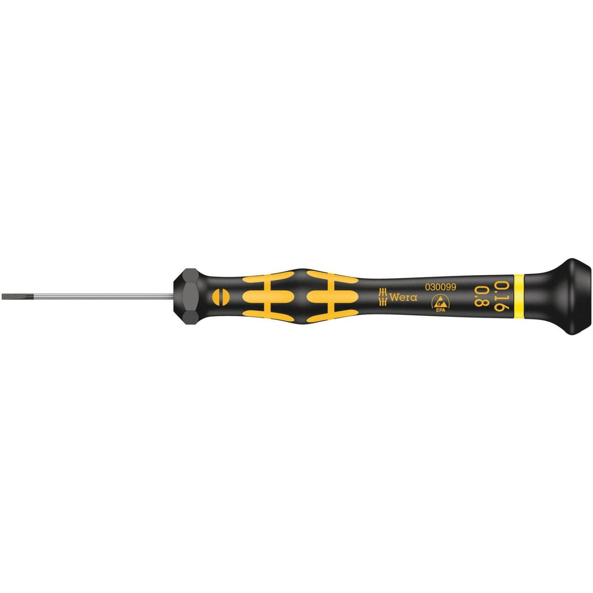 Wera 1578 A Esd Kraftform Micro Screwdriver For Slotted Screws, 0.16x0.8x40-mm.