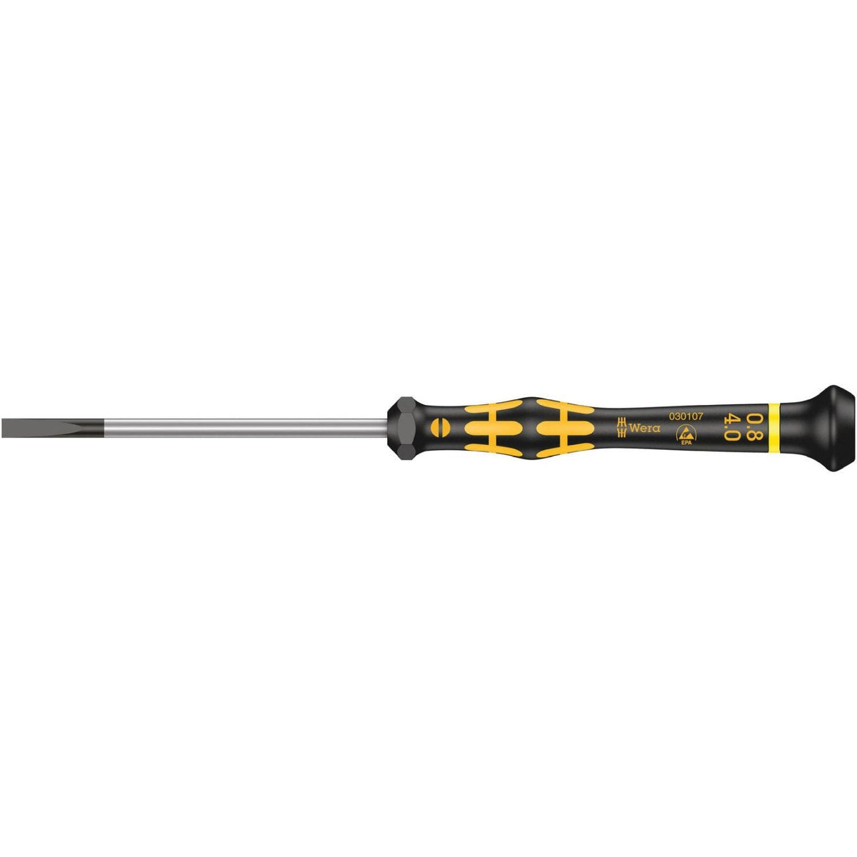Wera 1578 A Esd Kraftform Micro Screwdriver For Slotted Screws, 0.16x0.8x40-mm.
