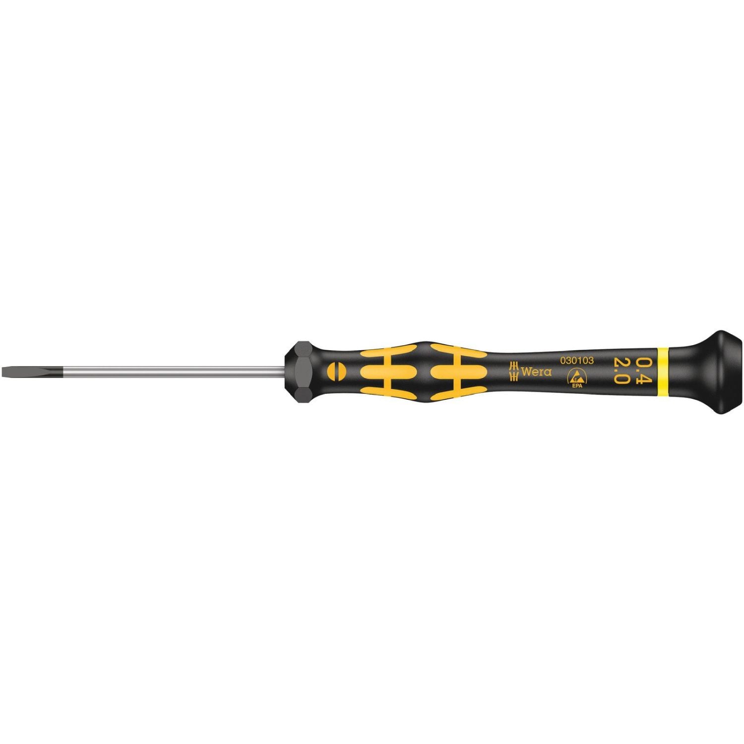 Wera 1578 A Esd Kraftform Micro Screwdriver For Slotted Screws, 0.40x2x60-mm.