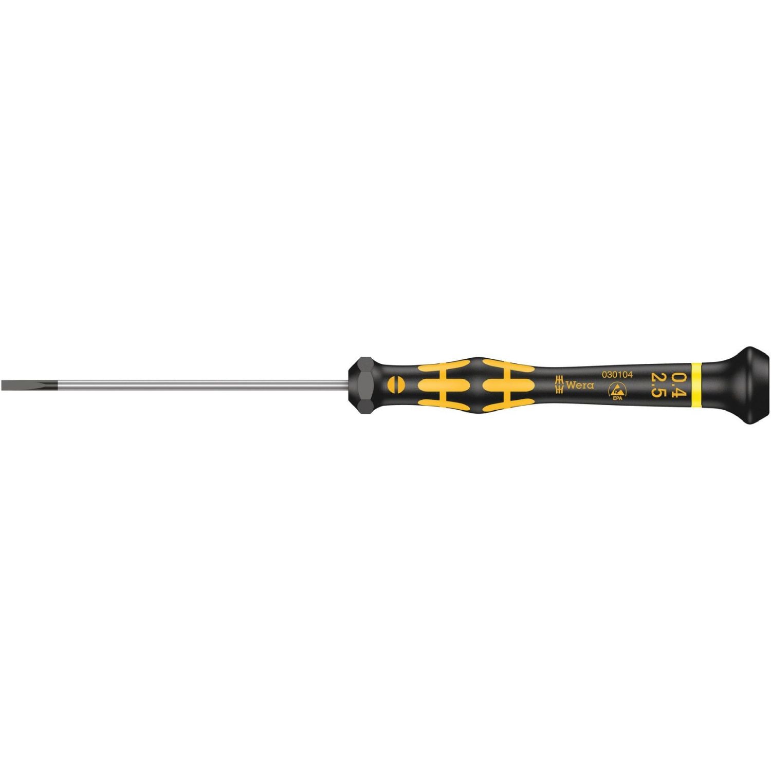 Wera 1578 A Esd Kraftform Micro Screwdriver For Slotted Screws, 0.40x2.5x80-mm.