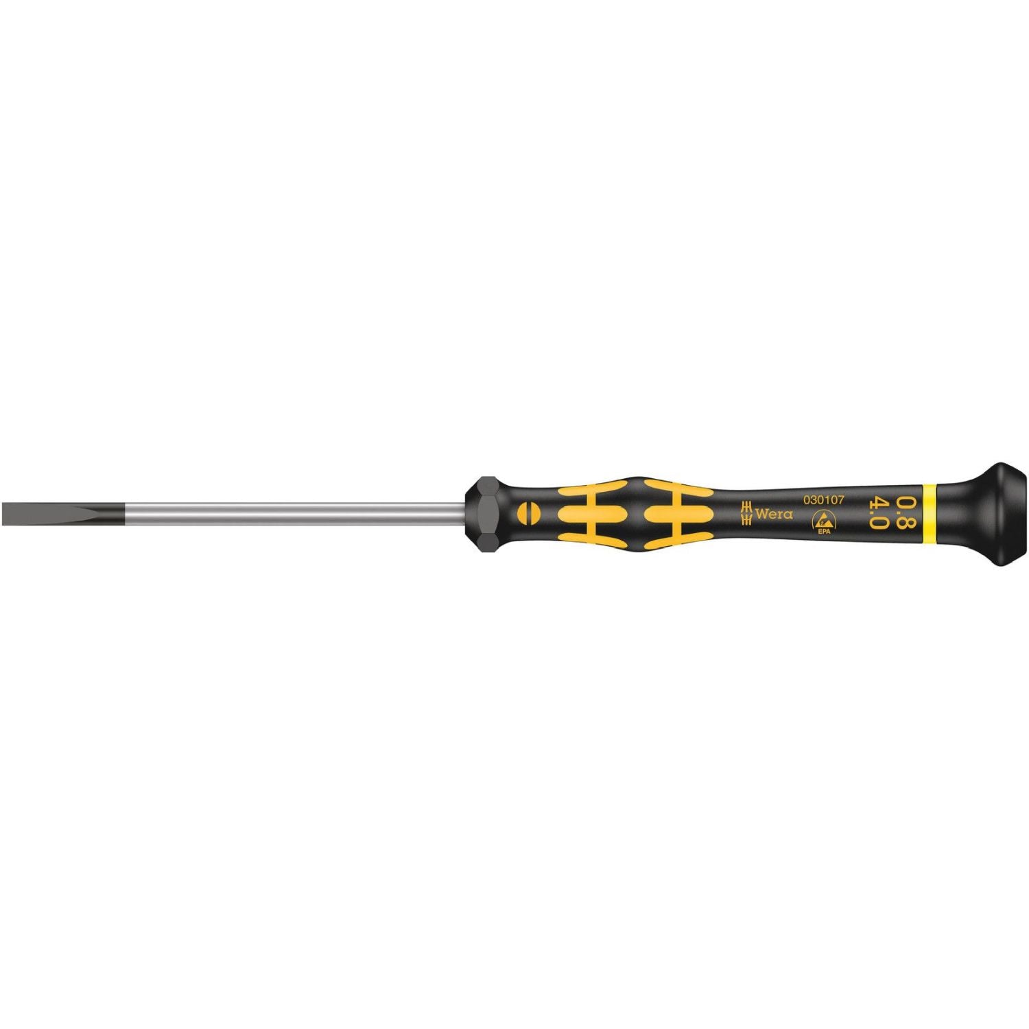 Wera 1578 A Esd Kraftform Micro Screwdriver For Slotted Screws, 0.60x3.5x80-mm.