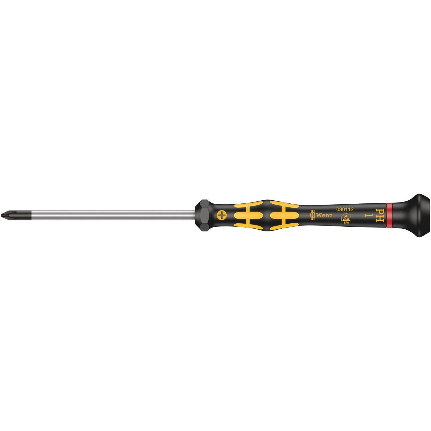 Wera 1550 Ph Esd Kraftform Micro Screwdriver For Phillips Screws, Ph 1x80-mm.