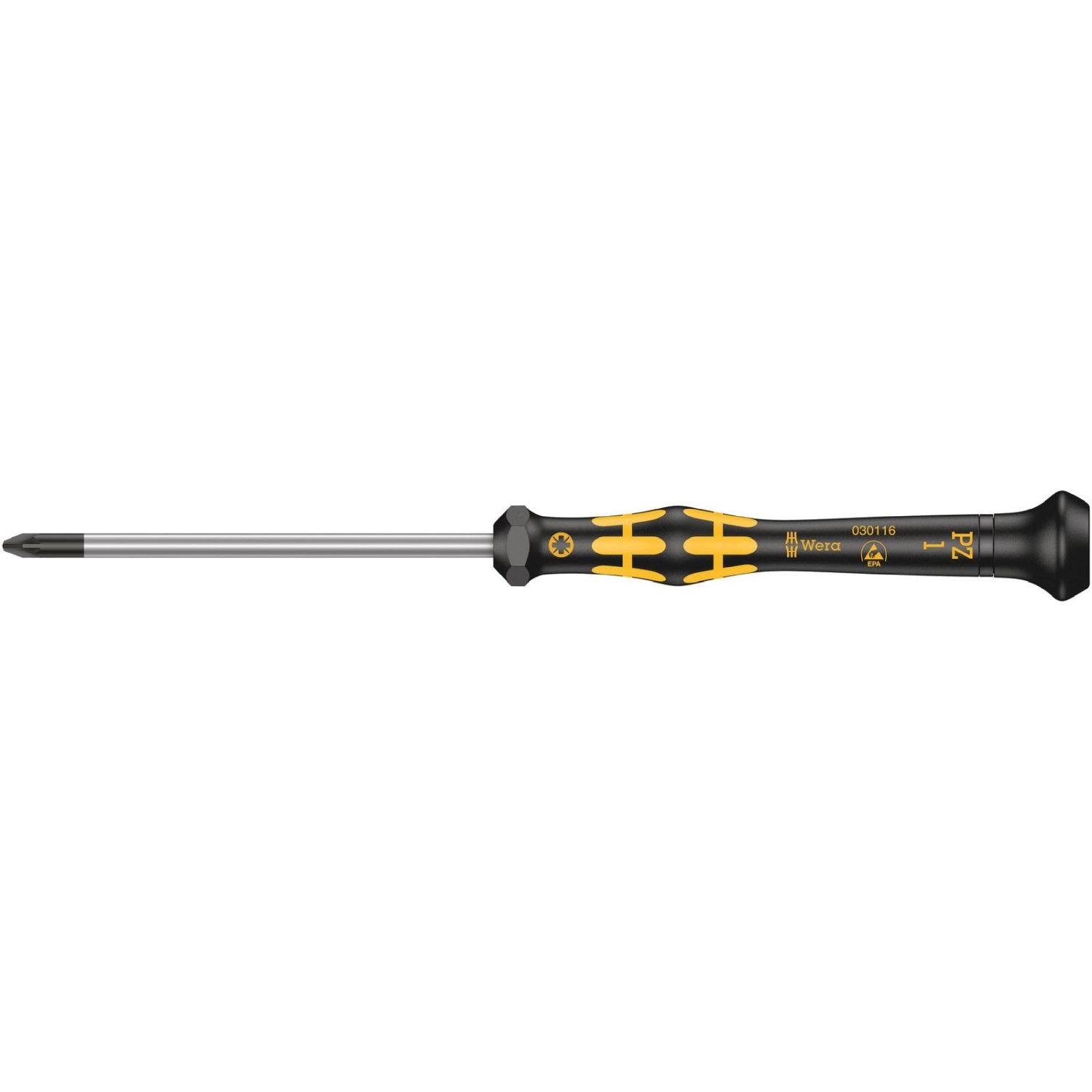 Wera 1555 Pz Esd Kraftform Micro Screwdriver For Pozidriv Screws, Pz 1x80-mm.