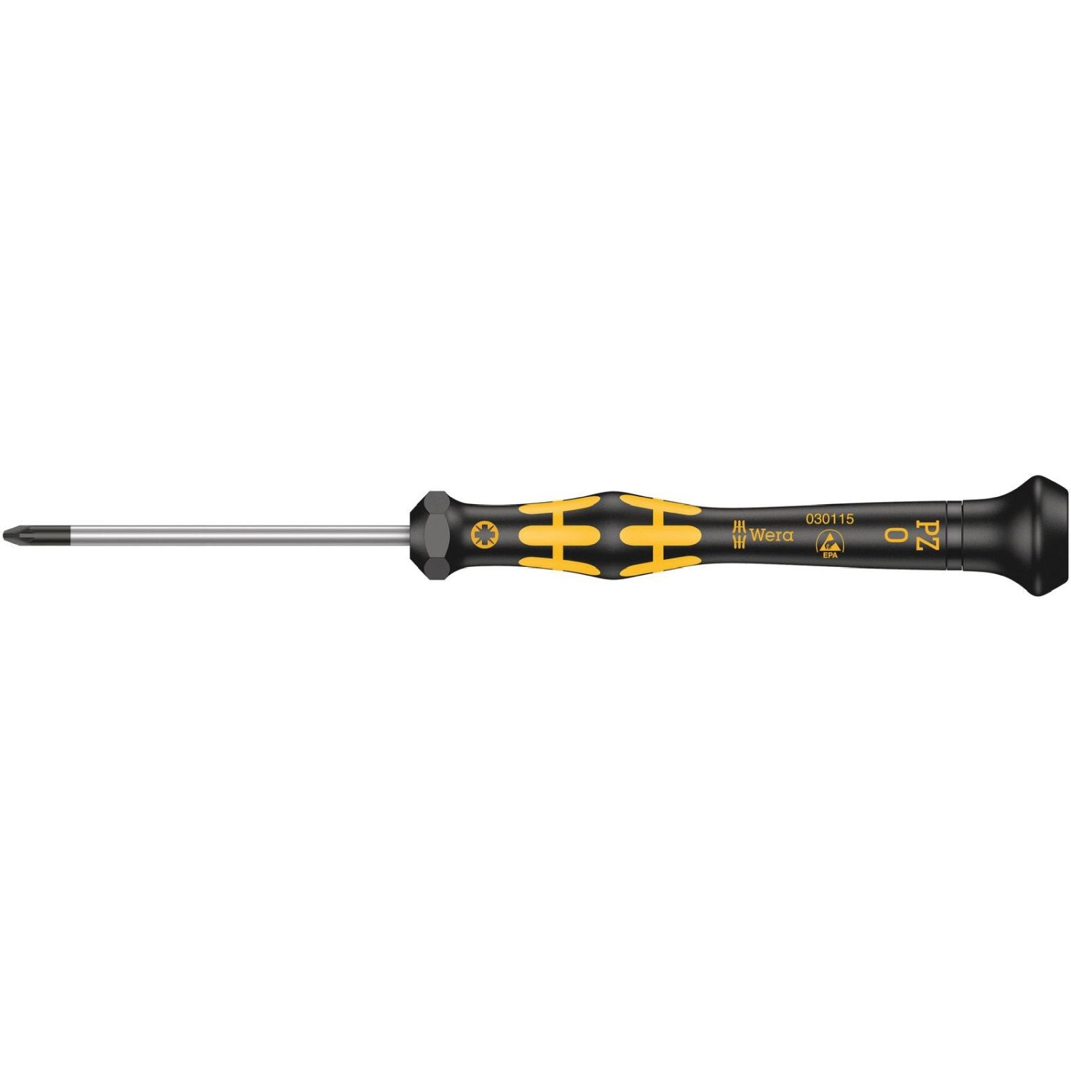 Wera 1555 Pz Esd Kraftform Micro Screwdriver For Pozidriv Screws, Pz 1x80-mm.
