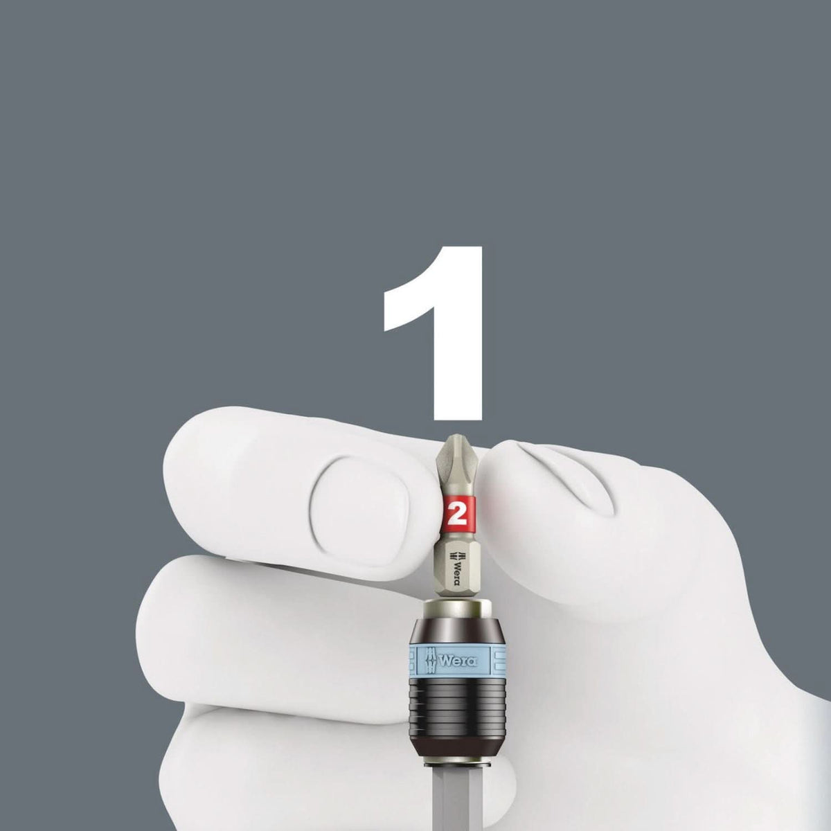 Wera 3816 R Bitholding Screwdriver With Rapidaptor Quick-Release Chuck, Stainless, 1/4-in.x119-mm.